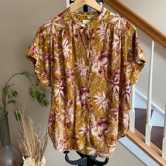 Pilcro by Anthropologie Floral Button Up Top Blouse Size Small Medium (S/M) - Picture 2 of 14